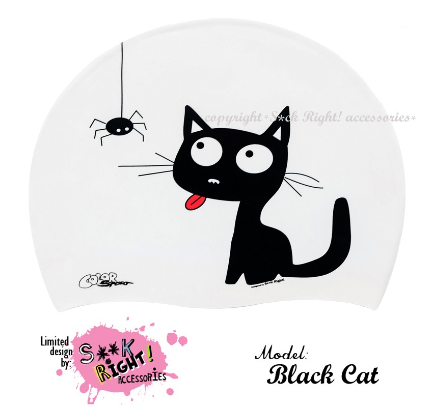 Úszósapka Mintás Limited Design Felnőtt "Black Cat"