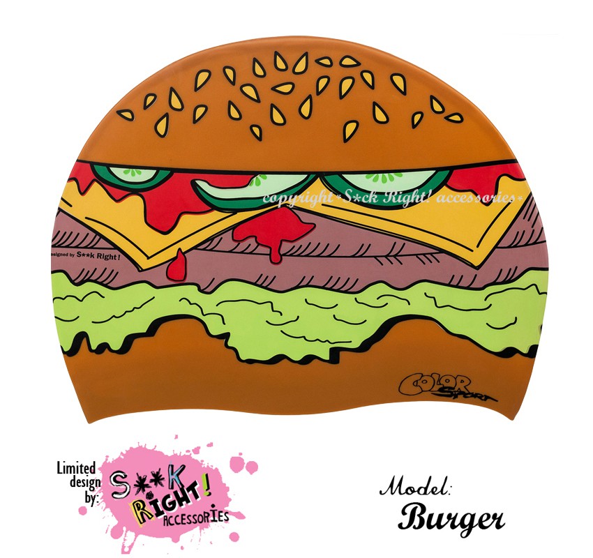 Úszósapka Mintás Limited Design Felnőtt "Burger"