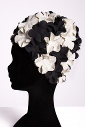 Úszósapka Flower - fekete-fehér